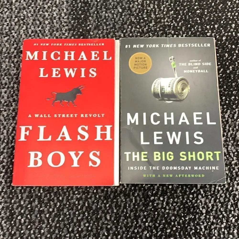 2x Books by Michael Lewis: Flash Boys & The Big Short